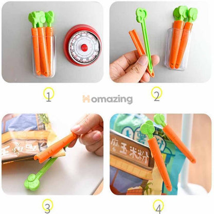 5PCS Food Sealing Clip Carrot Shape