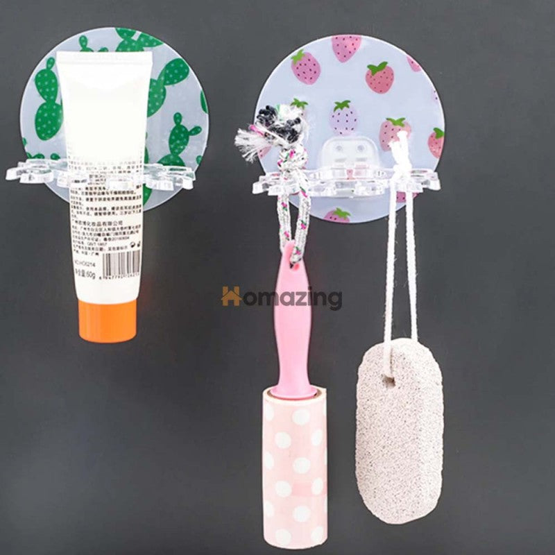 Toothbrush & Paste Holder Wall-Mounted Round Shape