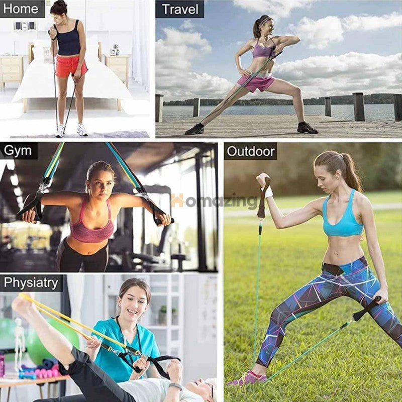 11Pcs Fitness Resistance Bands Set