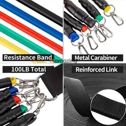 11Pcs Fitness Resistance Bands Set