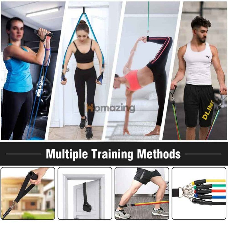 11Pcs Fitness Resistance Bands Set