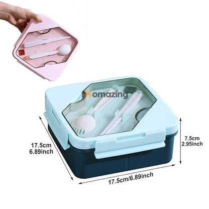 Food Storage Lunch Box 3 Compartment With Spoon