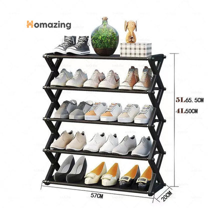 5 Layer Folding Shoe Rack Organizer