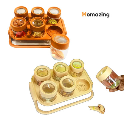 6 Pcs Masala Rack With Spoons