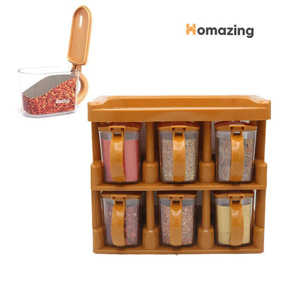 Master Chef Spice Rack With 6 Jars Set