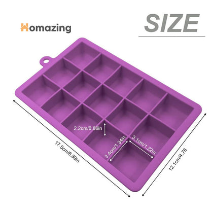 Silicone Ice Cube Tray With Cover Lid