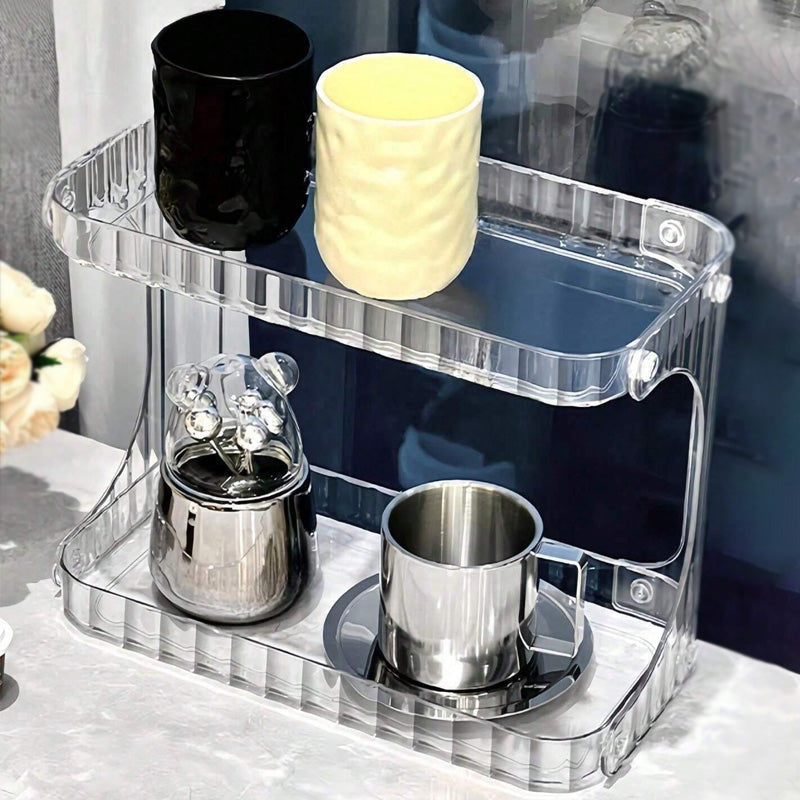 2 Tier Acrylic Makeup Organizer Shelf Rack