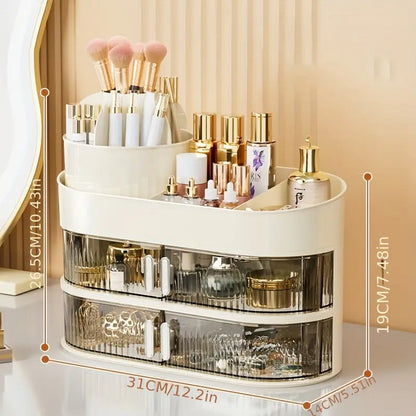 3 Layer Cosmetic Storage Organizer With Drawer