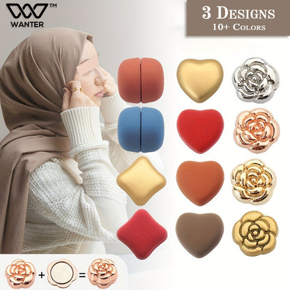 Strong Hijab Magnets, Multi Designs Scarf Magnets, Pin less Magnets for Muslim Scarf, Multi colored Hijab Magnetic Pins, Hijab Magnets, Scarf Magnets, Magnets Button.