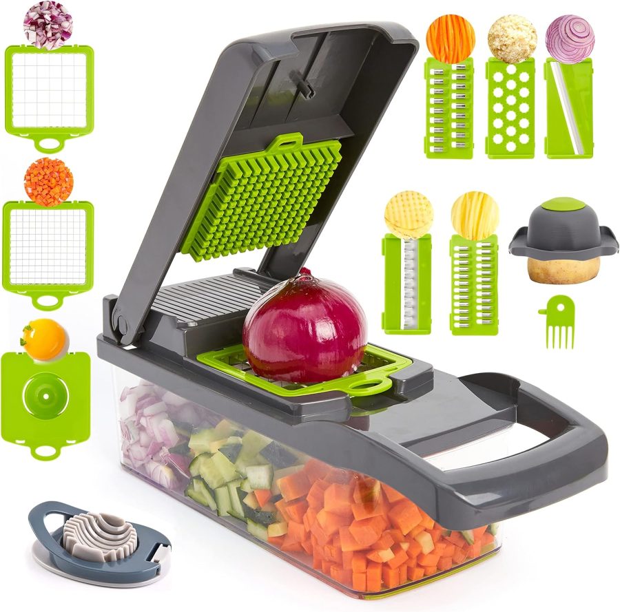 12 in 1 Multifunctional Vegetable Slicer Cutter Shredders Slicer With Basket Fruit Potato Chopper Carrot Grater