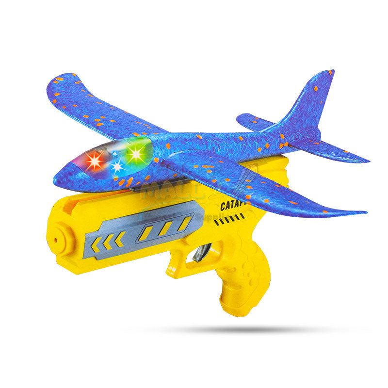 Airplane Launcher Gun Toy For Kids Aircraft Shooting Gun Toy Cool Outside Flying Toys(random color )