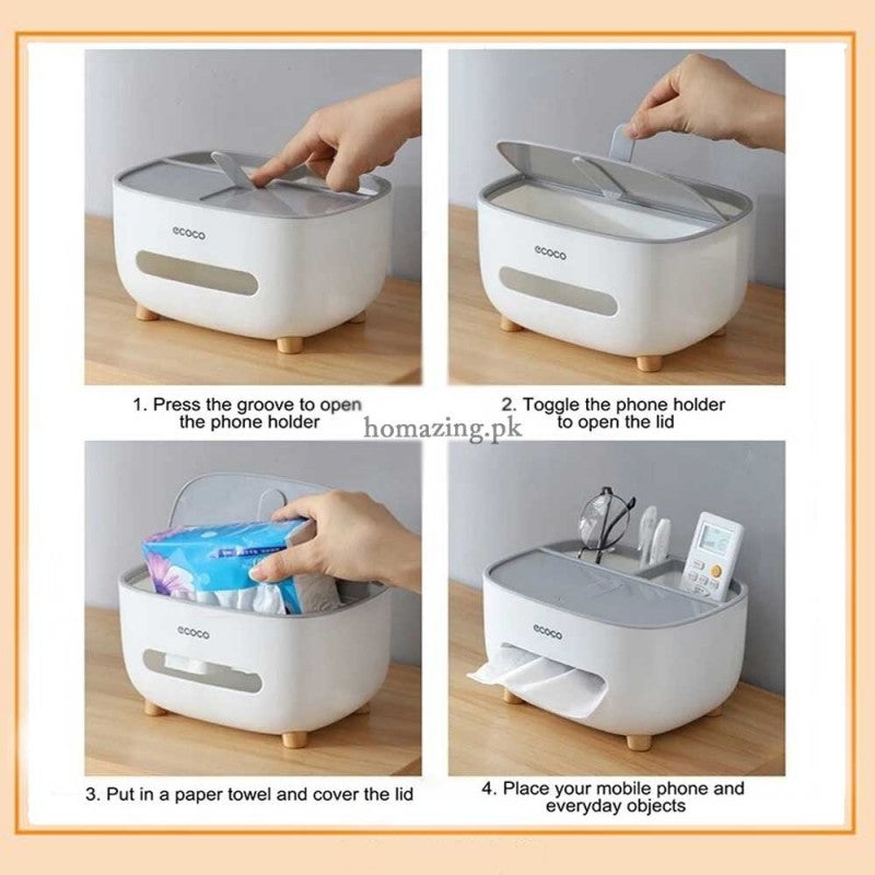 Creative Tissue Box & Remote Organizer