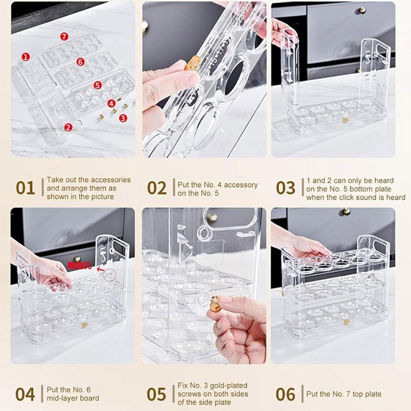 30 Grid Acrylic Egg Storage Organizer