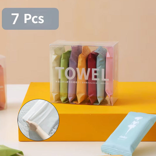 7Pc Disposable Compressed Face Towel