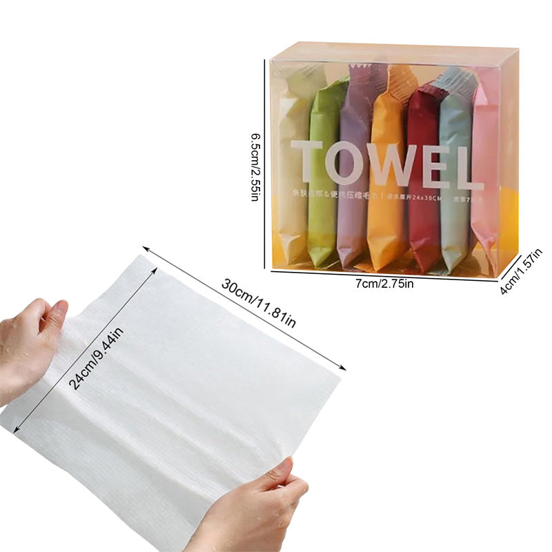 7Pc Disposable Compressed Face Towel