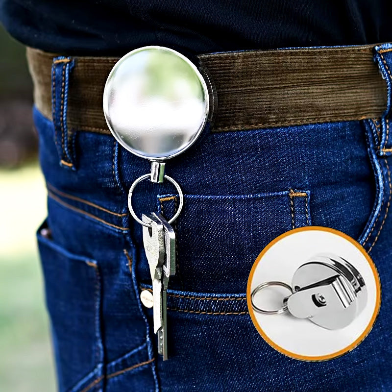 Mini Retractable Pull Keychain Holder