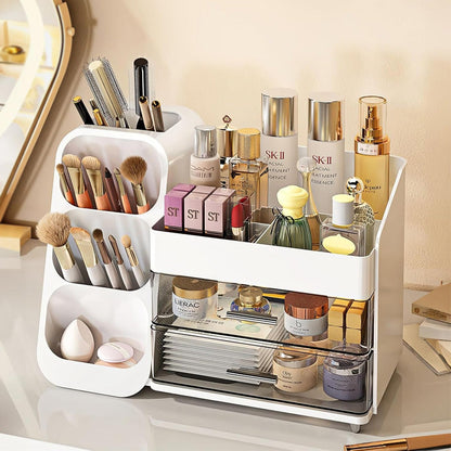 Luxury Cosmetic Box With Makeup Brush Organizer