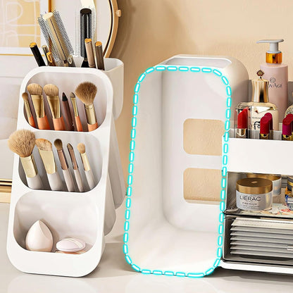 Luxury Cosmetic Box With Makeup Brush Organizer