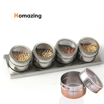 Magnetic Spice Jars Rack 3Pcs