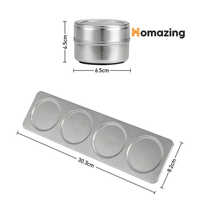 Magnetic Spice Jars Rack 3Pcs