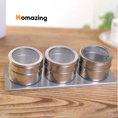 Magnetic Spice Jars Rack 3Pcs