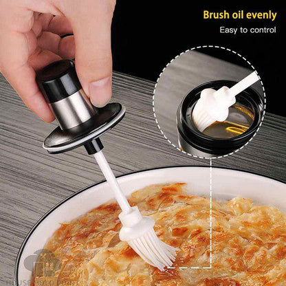 Glass Oil Bottle With Brush Silicone Oil Brush Bottle Bbq Brush Kitchen Tool For Cooking Food Brush For Baking, Bbq And Cooking-bbq, Pastry, Sauce, Butter And Oil Brush