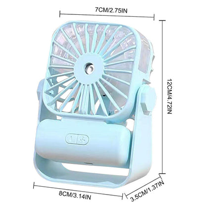 USB Desk Fan With Spray Rechargeable