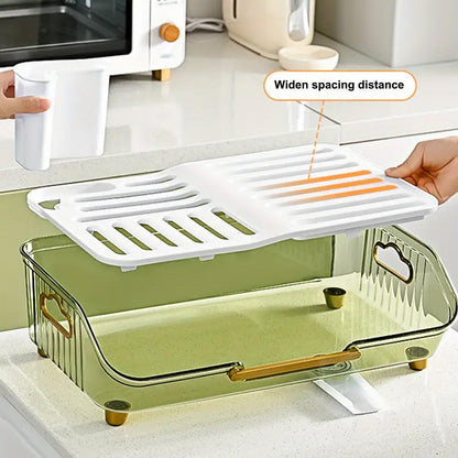 Acrylic Dish Drying Rack With Utensil Holder