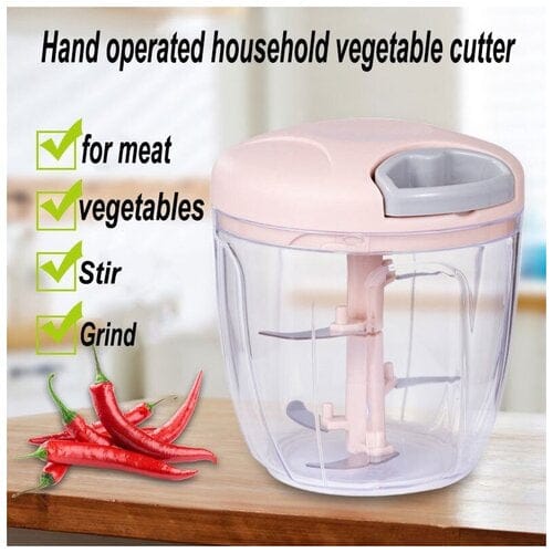 5 Blades Manual Vegetable Chopper Cutter Hand Pull Food Chopper (random color)