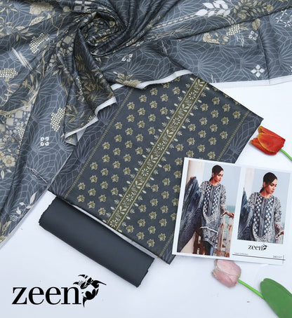 SUMMER BPRINTED LAWN 2025   Brand:    Zeen  Presented Luxury Digital Printed on fine  90-70 lawn  3 Piece Digital Printed Volume