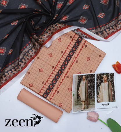 SUMMER BPRINTED LAWN 2025   Brand:    Zeen  Presented Luxury Digital Printed on fine  90-70 lawn  3 Piece Digital Printed Volume