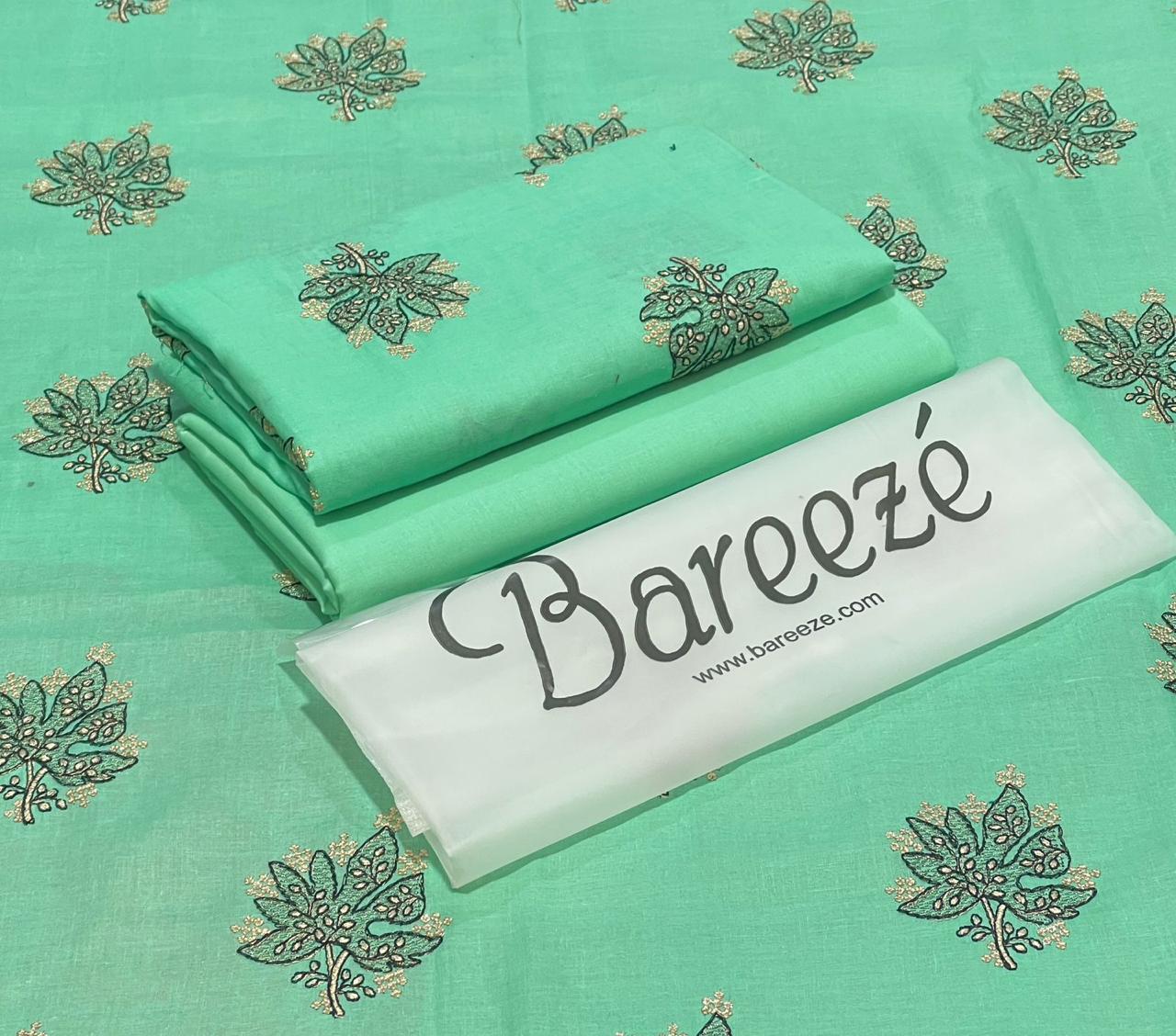 BAREEZE   ( Opening Lawn 2025)  BAREEZE lawn EMB COLLECTION  2pc Suits      FABRIC 90/70 lawn