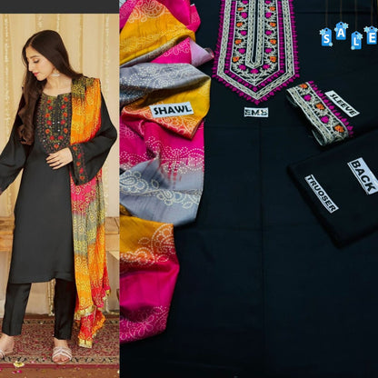 Brand Name AISLING X DYOT (DHANAK)   SHIRT:  Dhanak   DUPATTA: Pashmina Twill  TROUSER: Dhanak  By Pcs : 3 Pcs