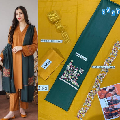 Brand Name AISLING X DYOT (DHANAK)   SHIRT:  Dhanak   DUPATTA: Pashmina Twill  TROUSER: Dhanak  By Pcs : 3 Pcs