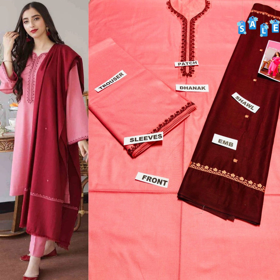 Brand Name AISLING X DYOT (DHANAK)   SHIRT:  Dhanak   DUPATTA: Pashmina Twill  TROUSER: Dhanak  By Pcs : 3 Pcs