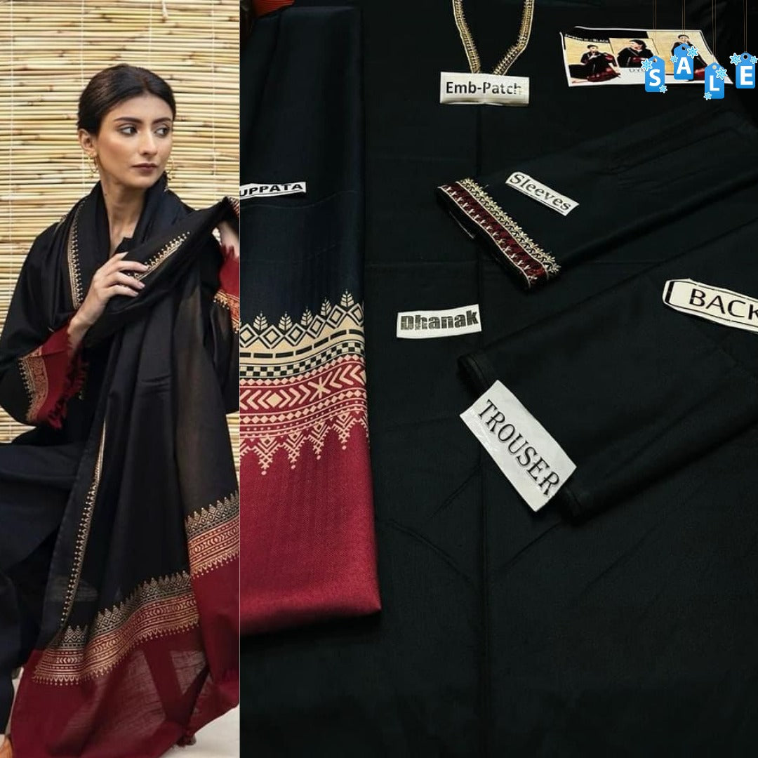 Brand Name AISLING X DYOT (DHANAK)   SHIRT:  Dhanak   DUPATTA: Pashmina Twill  TROUSER: Dhanak  By Pcs : 3 Pcs