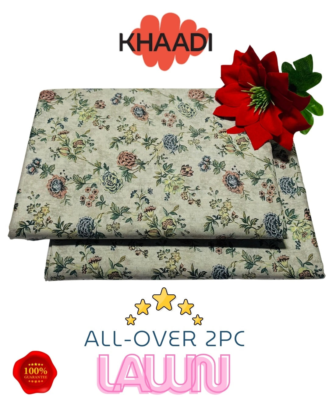 Brand Name KHAADI (PREMIUM LAWN)  SHIRT:  Lawn 90/70 TROUSER: Lawn 90/70     🔥100 % GUARANTEED Stuff🔥       By Pcs : 2 Pcs