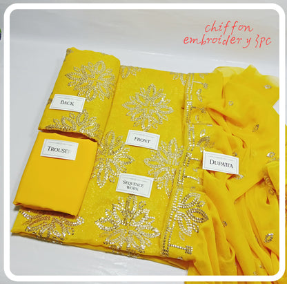 chiffon embroidery 3pc  LATEST DESIGNS VOL"25 AVAILABLE