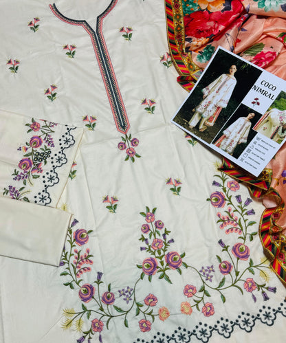 Brand Name ZARA SHAHJAHAN (Lawn)  SHIRT: Lawn DUPATTA: Swiss Lawn TROUSER: Lawn   By Pcs : 3 Pcs