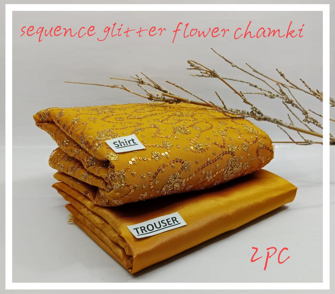 Sequence Glitter flower chamki 2pc  LATEST DESIGNS VOL"25 AVAILABLE