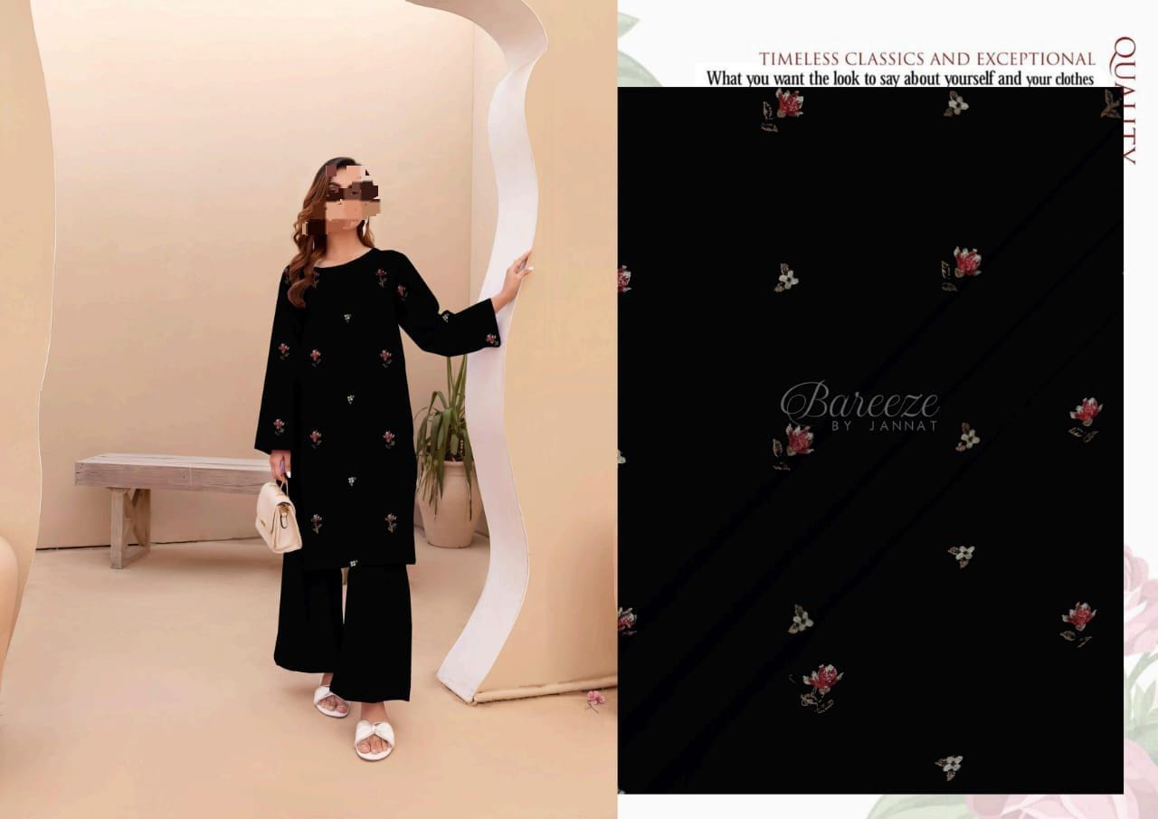 Summer Collection 2025  Brand Bareeze by jannat Vol'2 lawn Fabrics air jet 2pc!!