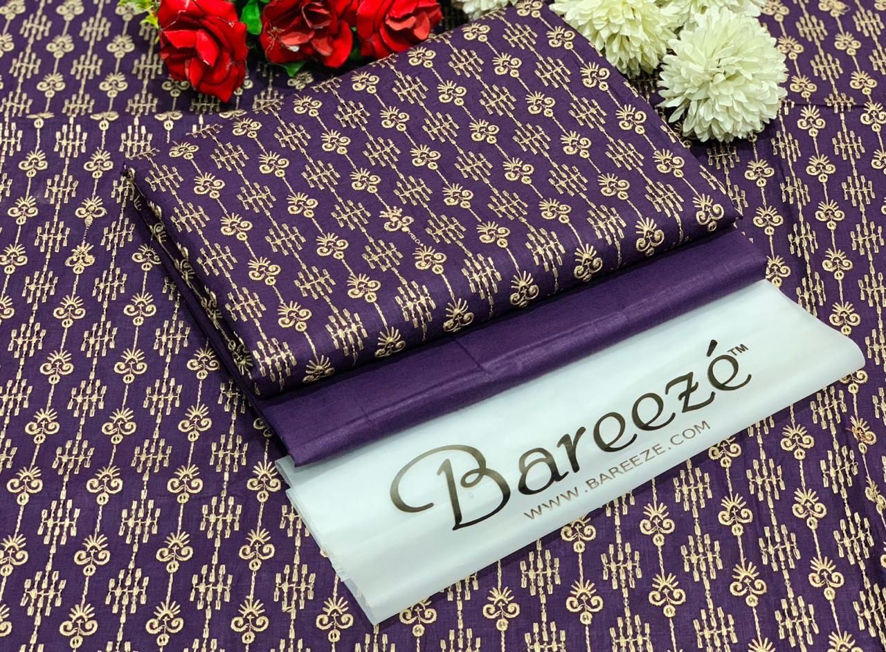 (BAREEZE LAWN 2025 OPENING)  EMBROIDERY LUXURY COTTON LAWN