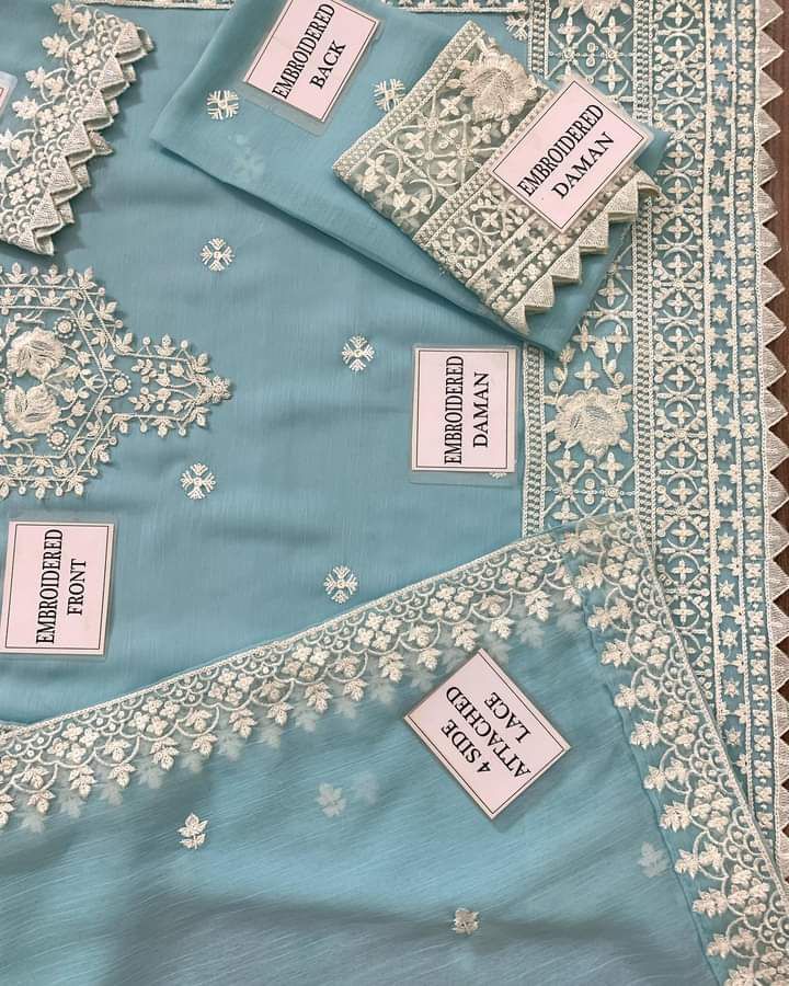 BRAND:ASIM JOFA  shirt:chiffon embroidered sleeves:chiffon embroidered dupatta:chiffon embroidered trouser:plain malai