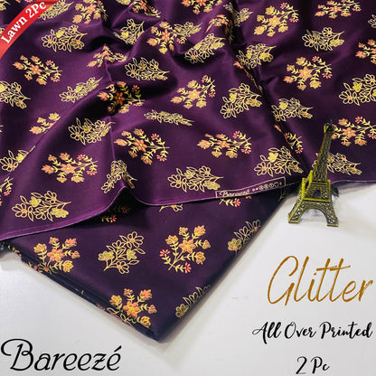 Bareeze Glitter Print All Over Lawn 2Pc With most luxurious feel of fabric