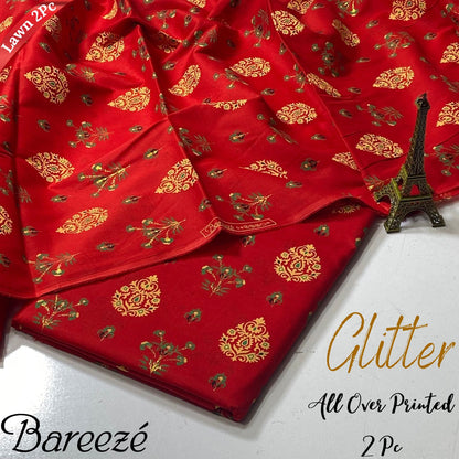 Bareeze Glitter Print All Over Lawn 2Pc With most luxurious feel of fabric