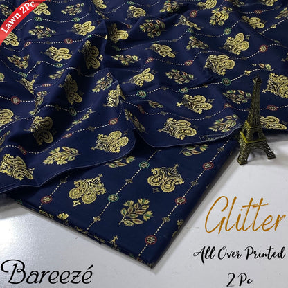 Bareeze Glitter Print All Over Lawn 2Pc With most luxurious feel of fabric