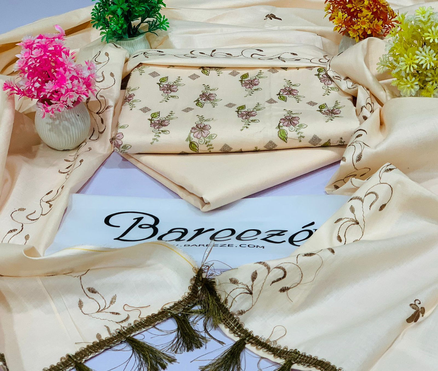 (BAREEZE LAWN EMB 2025 OPENING)  FABRIC :   LAWN EMB 3pc  3pc full emb Lawn WITH LACE LAWN EMB  DUPATTA  LAWN EMB 3pc Collection