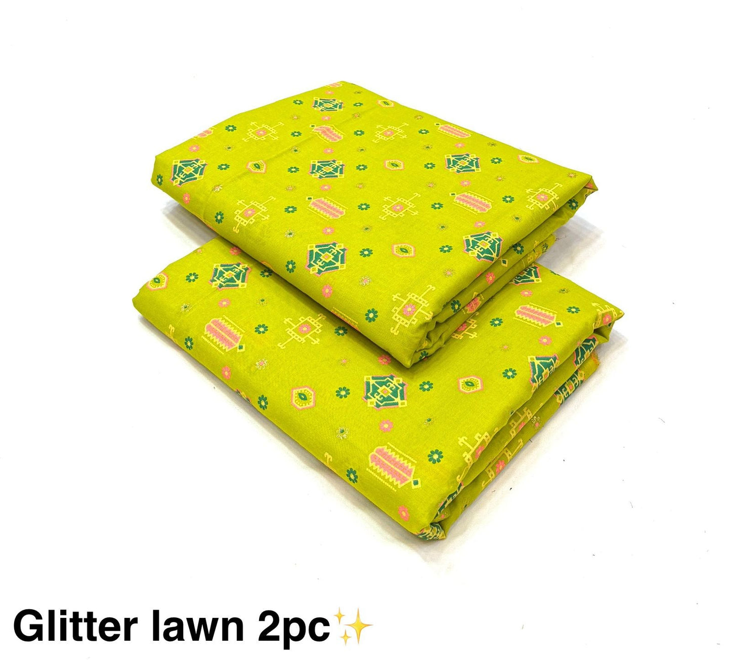 Glitter Lawn 2pc Printed Collection   Fabric Lawn 90/88