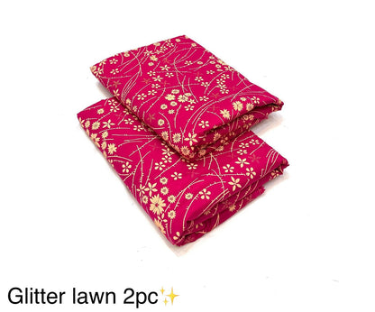 Glitter Lawn 2pc Printed Collection   Fabric Lawn 90/88