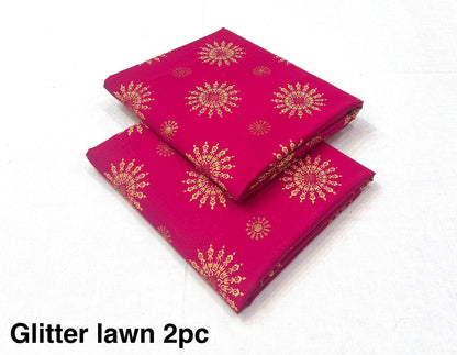 Glitter Lawn 2pc Printed Collection   Fabric Lawn 90/88